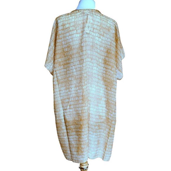 Sole Society Printed Dusty Mustard Ruana One Size Cover Up NEW - Picture 5 of 8